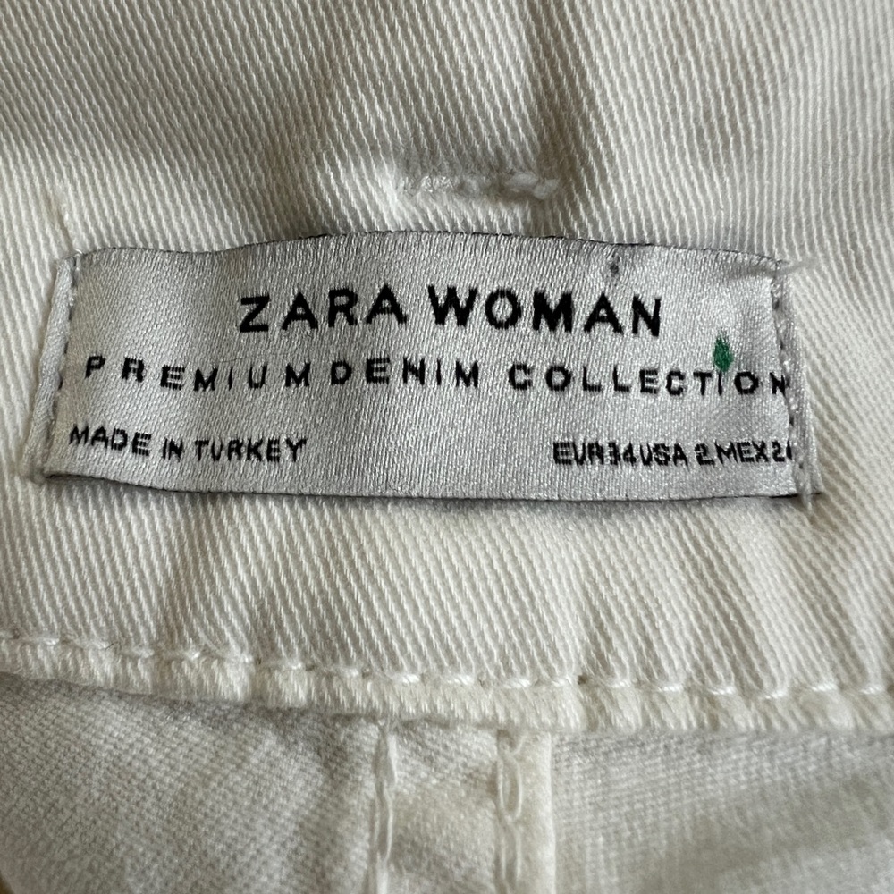 Zara Off White The Fancy Slim Fit High Waist Casual Pants Size: 2 NEW - Picture 11 of 13